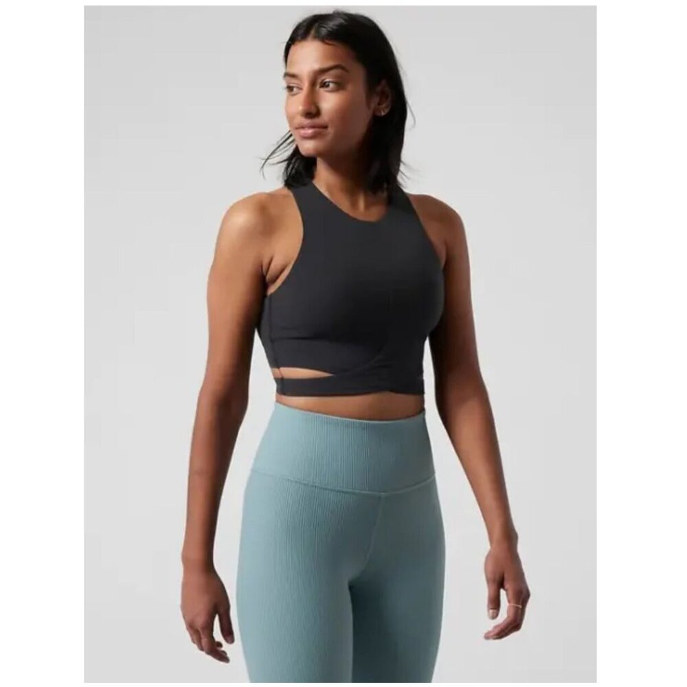 Athleta Black Conscious Cut Out Crop Top